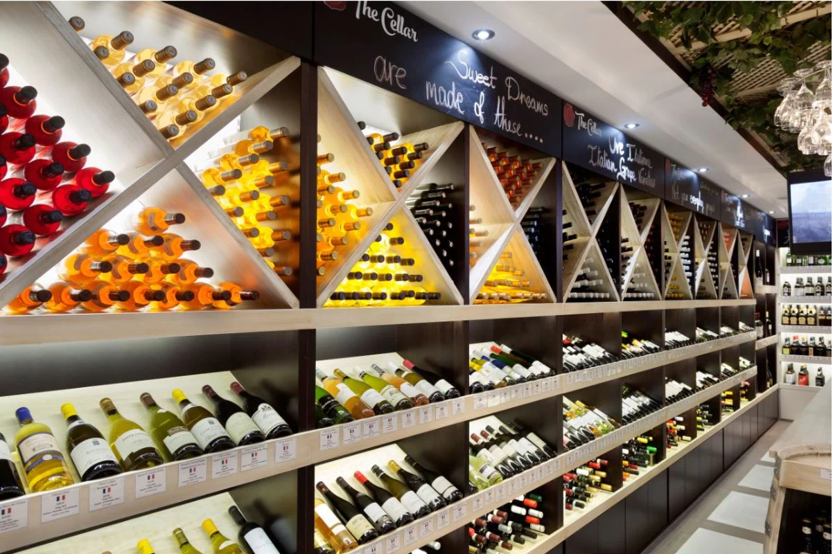 The Cellar wine shop interior on Irish Town, Gibraltar
